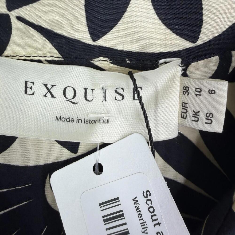 EXQUISE Anthropologie Tobie Mini Shirt Dress Waterlily Print Women's 38 - Picture 15 of 15